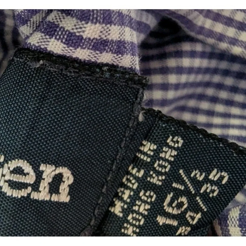 Ralph Lauren Yarmouth Shirt Navy Blue Gingham Check Button‎ Down Mens 16.5 34/35